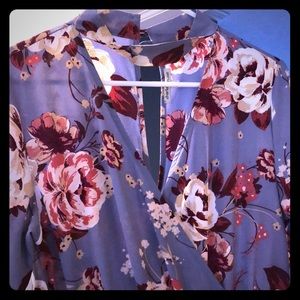 Long sleeve flowered dress